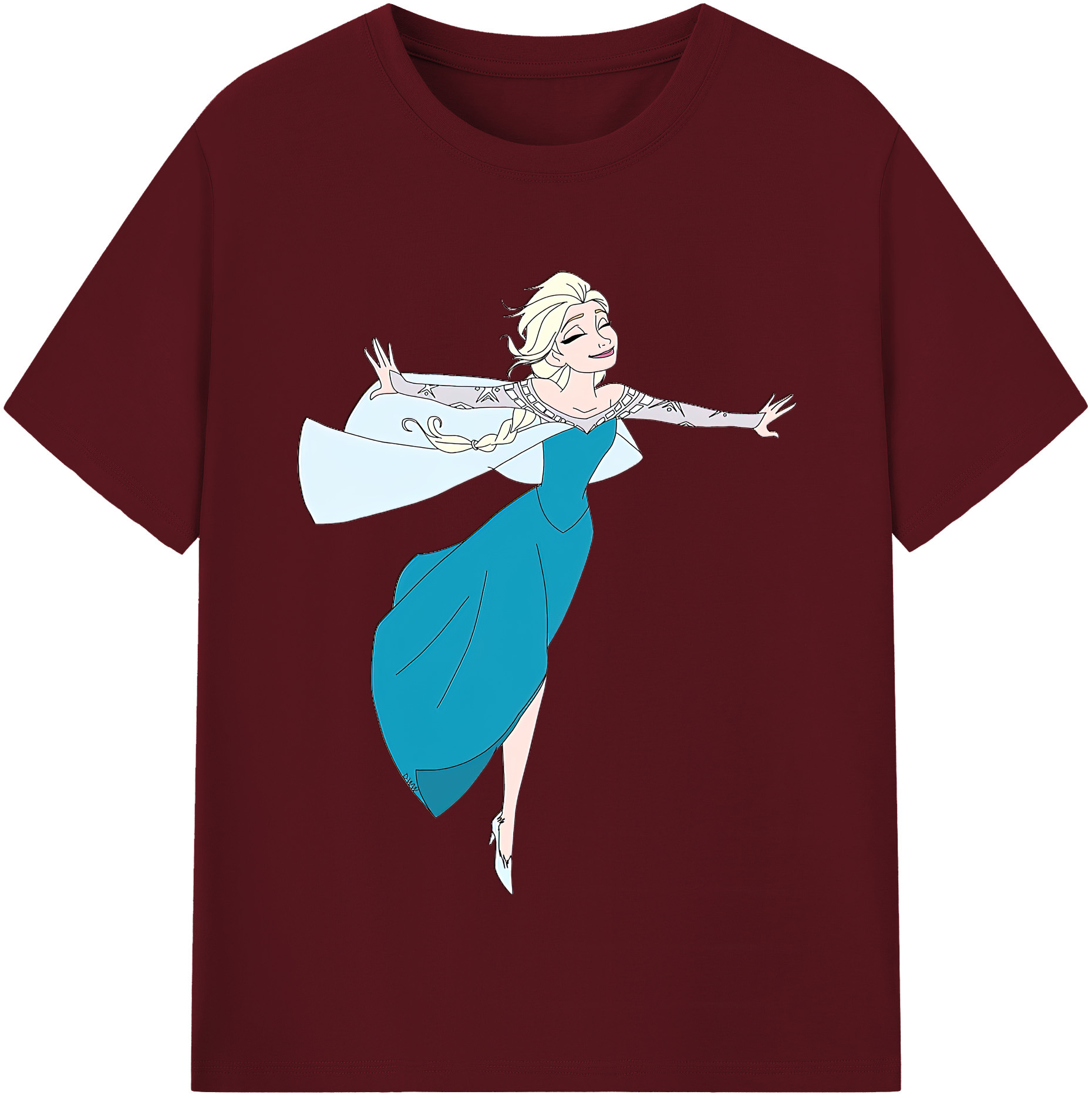 （画像用） アナと雪の女王 アンナ エルサ Frozen Anna Elsa 綿100％半袖Tシャツ（フロントプリント）